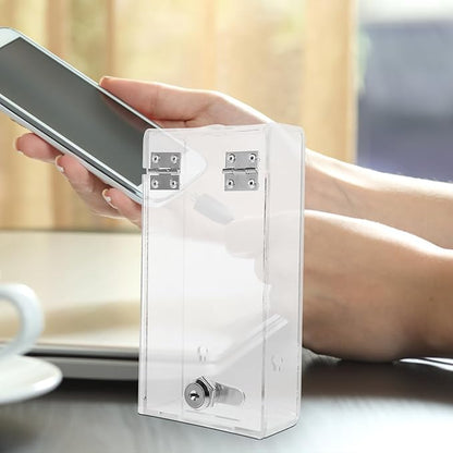 STOBOK Cell Phone Lock Box Mobile Phone Storage Box with 2 Keys Transparent Phone Locker Case Self-Control Smartphone Holder Portable Phone Time Lock Jail Box