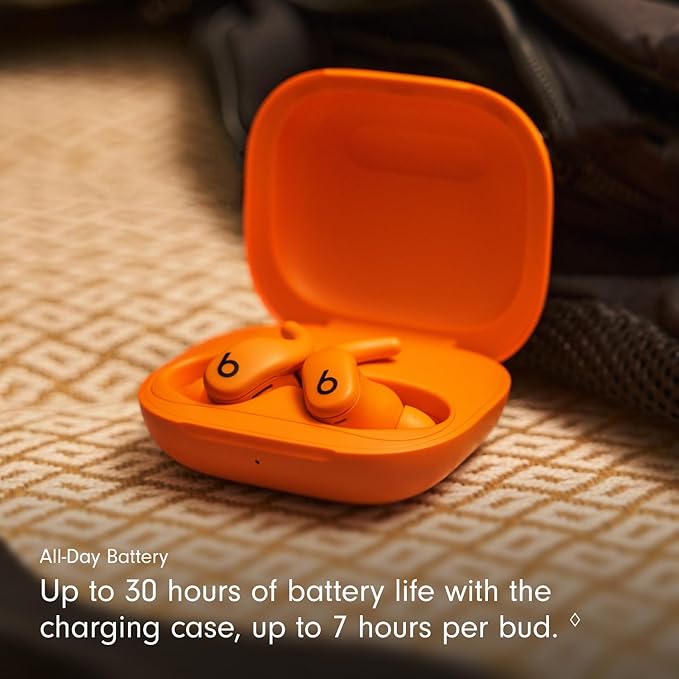 Beats - Powerbeats Fit - Wireless Noise-Cancelling Workout Earbuds with Ultimate Secure Fit with USB-C Charging Cable (1.5m) - Spark Orange