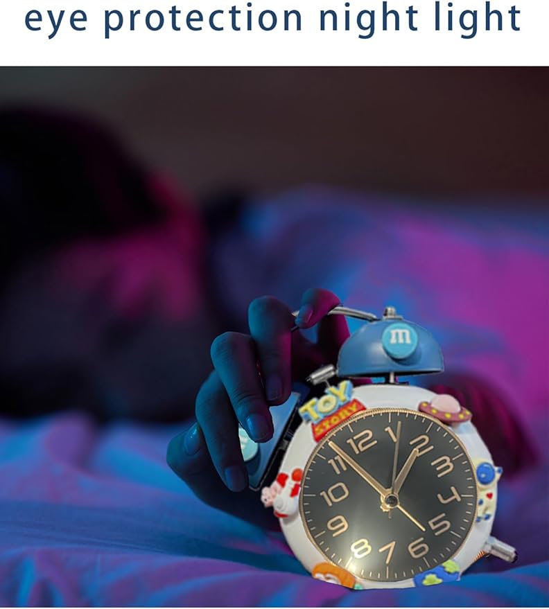 Alarm Clock for Kids, Analog Clock for Kids, Alarm Clocks for Bedrooms Heavy Sleepers with DIY Astronaut Sticker Accessories for 5-16 Year Old Boys Gifts (Blue)