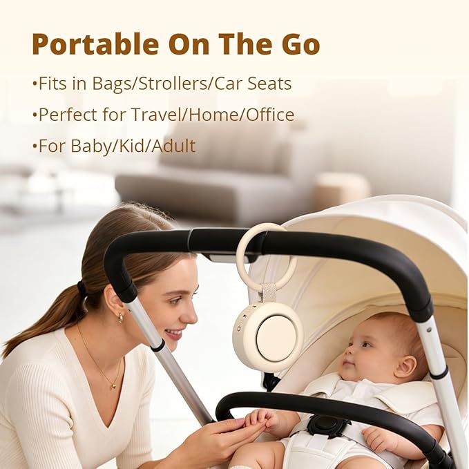 Portable Sound Machine Baby Rechargeable White Noise Machine with 30 Soothing Sounds 4 Timers Memory Function for Baby Kids Adults Powerful Battery Sleep Machine for Home Travel Office