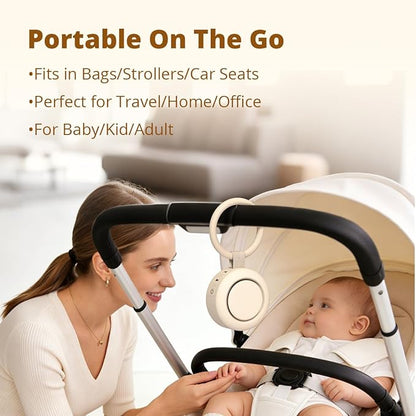 Portable Sound Machine Baby Rechargeable White Noise Machine with 30 Soothing Sounds 4 Timers Memory Function for Baby Kids Adults Powerful Battery Sleep Machine for Home Travel Office