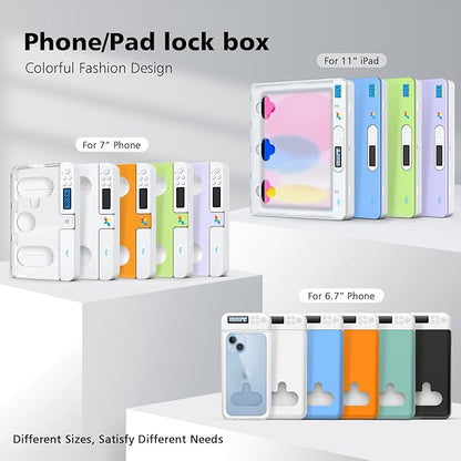 ySky Cell Phone Lock Box with Timer,Portable Timed Phone Lock Box for iPhone and Android Phones, Self-Control Timer Phone Locker to Help Kids,Students Focus Back