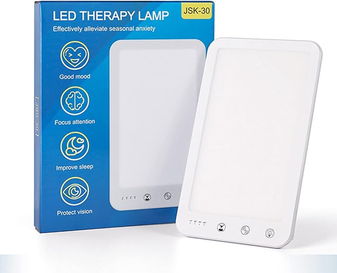 Enjoy Home R.S. Light Therapy Lamp UV-Free 10000 Lux LED Sun Lamp, Touch Control with Adjustable Brightness and 4 Timer Function, 180° Rotatable Stand