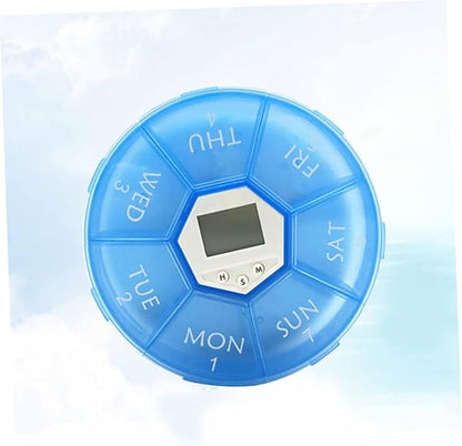 Vaguelly Compartment Pill Dispenser Alarm Clock Portable Medication Organizer for Daily Reminders Electronic Medicine Chest for Patients