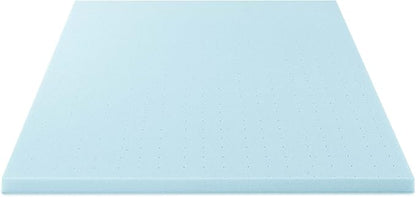 Best Price Mattress 2.5 Inch Ventilated Memory Foam Mattress Topper, Cooling Gel Infusion, CertiPUR-US Certified, Dorm Essentials, Twin, Blue