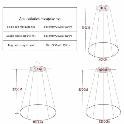 100% Silver Fiber EMF Shielding Bed Canopy,for RF/LF Blocking/Shielding Protect The Body from Radiation Injury,Silver-60 * 250 * 1200cm