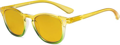 Eyekepper Ladies Blue Light Blocking Reading Glasses with Amber Tinted Filter Lens - Gradient Frame Computer Readers Women - Yellow-Green Frame +1.50