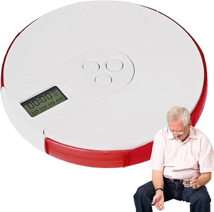 Automatic Pill Dispenser - Pill Organizer with Alarm Reminder, Electronic Medicine Storage Box | Large Digital Display Pills Reminder, 7-Day Tablet Case with 4 Daily Alarms for Home Travel Office