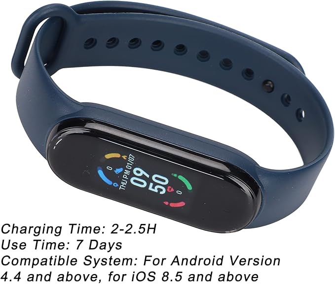 ciciglow Smart Wristband Bracelet, IP67 Smart Watch with Heart Rate Monitor Sleep Monitor APP Message Built in USB Plug Smart Bracelet
