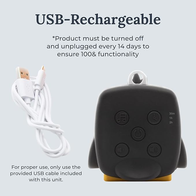 Yogasleep Pocket Baby Soother Penguin, White Noise Machine, 6 Soothing Sounds & Timer for Better Sleep, Includes Brown Noise & Lullabies, Compact Size for Travel & Child Safe, Must Have Registry Gift