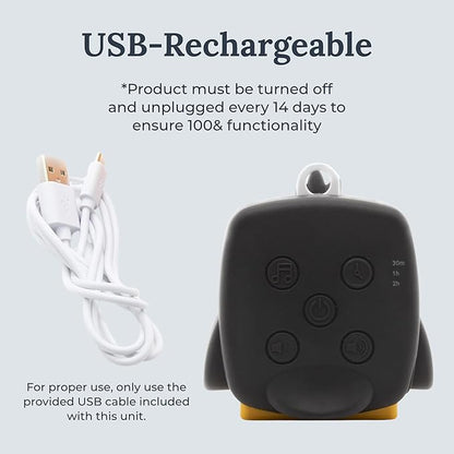 Yogasleep Pocket Baby Soother Penguin, White Noise Machine, 6 Soothing Sounds & Timer for Better Sleep, Includes Brown Noise & Lullabies, Compact Size for Travel & Child Safe, Must Have Registry Gift