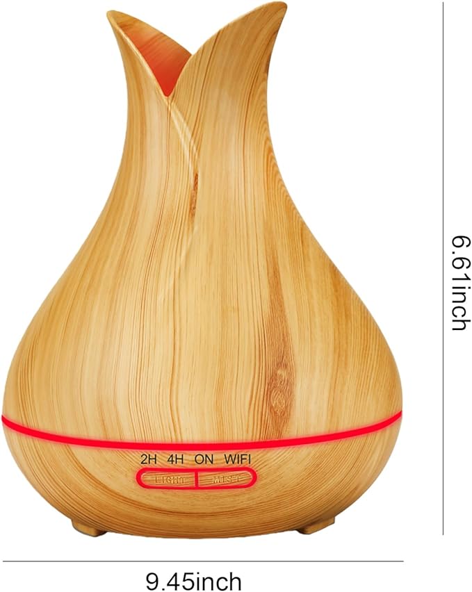 Smart WiFi Essential Oil Diffuser App Control Air Humidifier (Light Wood UK)