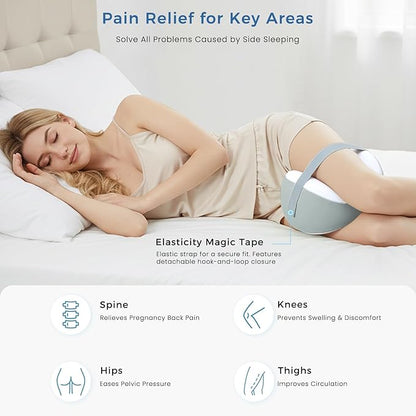 Knee Pillow for Side Sleepers, Leg Pillow for Side Sleeping, Hip, Sciatica & Lower Back Pain Relief, with Contoured Memory Foam & Non-Slip Strap for All-Night Support