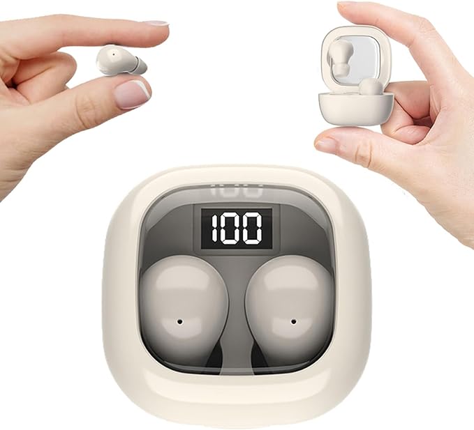 Invisible Mini Sleep Earbuds Ear Buds for Side Sleepers Sleeping, Small Ears Canals Women Wireless Bluetooth Low Profile Smallest Disgused Tiny Micro Discreet Hidden Earbuds Headphones for Work