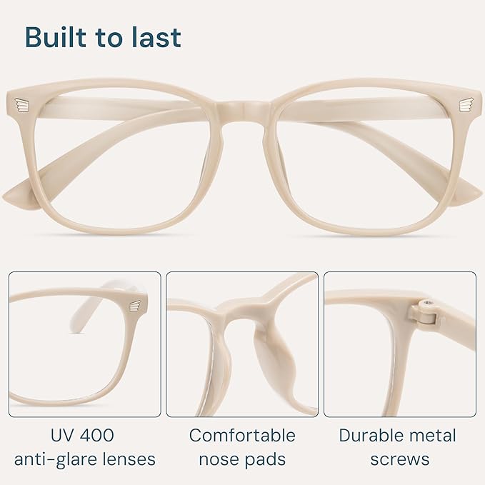 Blue Light Blocking Glasses - Fashion Square Eyeglasses, Anti UV Ray Computer Gaming Glasses Blue Blockers for Women/Men