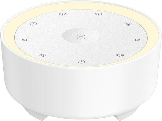 Kipcush White Noise Machine for Sleeping, 20 Soothing Sounds Including White Pink Brown Noise, Fan and Nature, Custom Shortcut Buttons, Dimmable Night Light, 8 Hour Timer, USB Powered