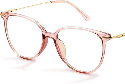Gaoye Blue Light Blocking Glasses - Trending Round TR90 Frames, Metal Arms, UV400 Protection - Matching Soft Case