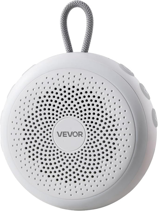 VEVOR Sound Machine, 20 Soothing Sleep Sounds, 4-in-1 Hangable White Noise Sound Machine with Auto-Off Timer, Soft Ring Light, Memory Function and Child Lock, for Baby, Adults, Home, Office & Travel