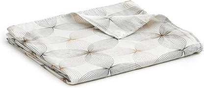 YnM Exclusive Cooling Duvet Cover for Weighted Blankets with 16 Strings (Khaki Flower, 80"x87")