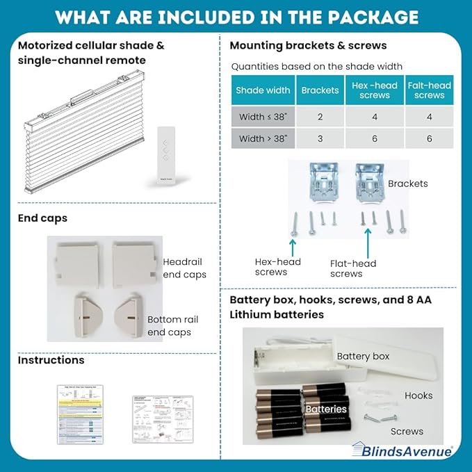 BlindsAvenue Simply Motorized Cellular Shades with Remote Control, Automatic Electric Cordless Wireless Blinds for Indoor Window, Light Filtering Blind, Color: Gray Sheen, Size: 31.5" W x 48" L