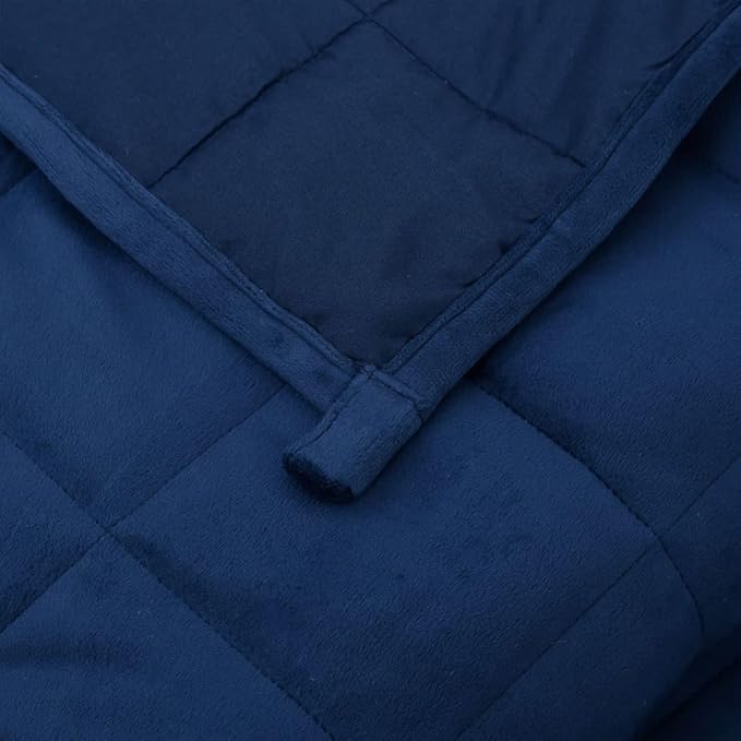 Blue Weighted Blanket 53x79 Inches Single Size, 100% Brushed Polyester Microfiber Breathable Fabric for Stress Relief and Deep Sleep, Calming Pressure for Adults, Durable