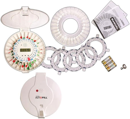 Reizen Auto Pill Automatic Pill Dispenser - 28 Compartments - Portable - White