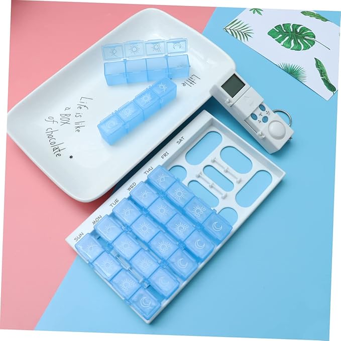 7 Alarm Dispenser Containers Electronic Container Time Locking Container Electronic Organizer Case Weekly Box/Cases Organizer Travel Reminder