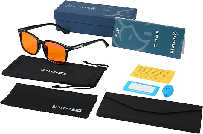 100% Blue Light Blocking Glasses - Better Sleep Anti Eye Strain Protection - Computer Gaming Women Men