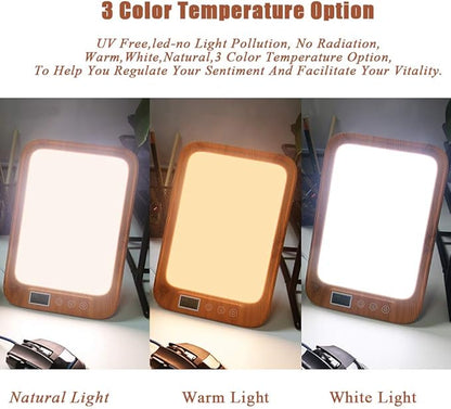 Led Light Therapy Lamp 3 Color Temperature, UV Free 10000 Lux Brightness for Home Office Traveling