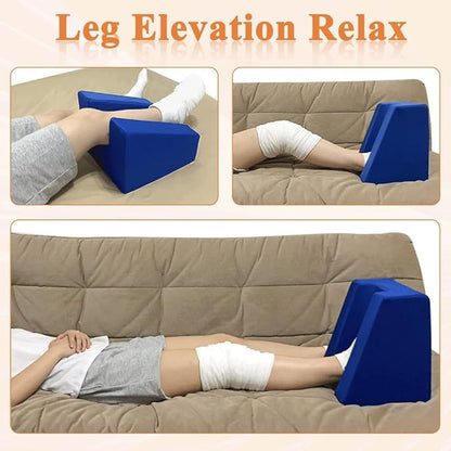 Zelen Knee Surgery Pillow Leg Elevation Pillow for After Knee Surgery Acl Recovery Leg Sleeping Knees Pillow Wedge Elevated Leg Pillow Elevation Foam Wedge Ankle Support Pillow for Legs Circulation