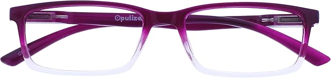 OPULIZE SEE Reading Glasses with Blue Light Blocking for Women and Men, Narrow Frame, Spring Hinges, Computer Gaming Glasses, Purple +3 (Pack of 1)