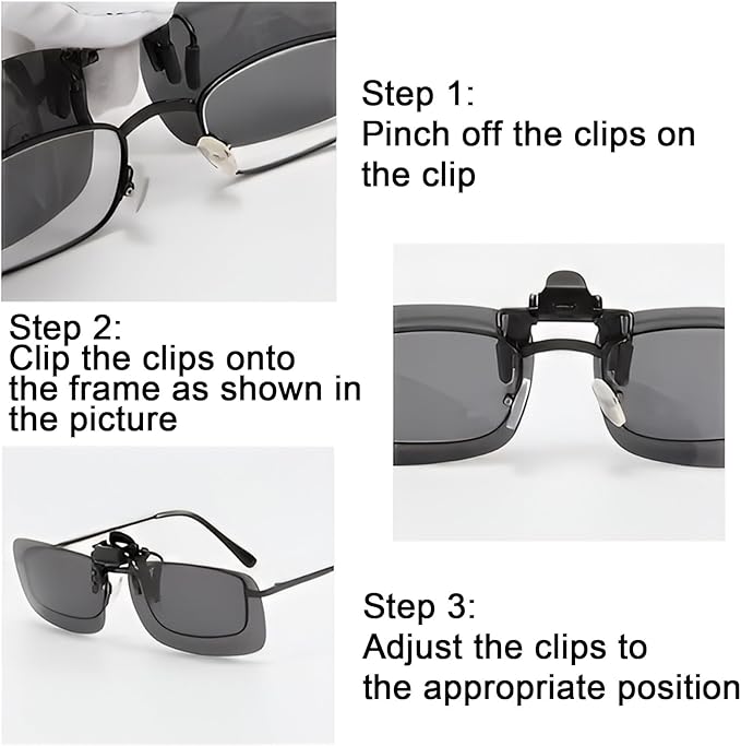 Clip on Polarized Night Vision Driving Glasses Flip up Sunglasses UV-400 to Wear Over Glasses for Night Driving