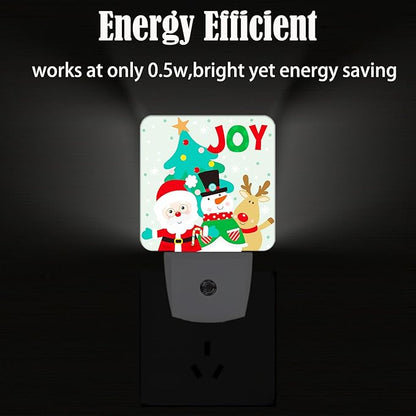 Santa Claus Snowman and Reindeer Night Light ,Plug Into Wall with Dusk To Dawn Light Sensors, Warm Nightlights for Bedroom, Bathroom, Hallway, Kitchen, Gifts Ideal for Boys Girls Women Men