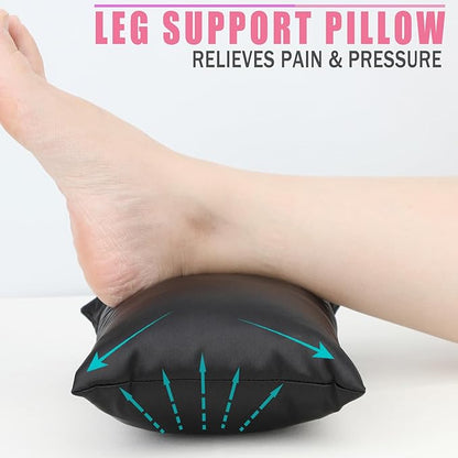 Silky Satin Soft Knee Pillow for Side Sleepers, Pressure Pillows Between Legs 11"x7" Small Knee Pillow Joints Cushion for Sleeping Hip and Back Pain, Black 2 Pcs