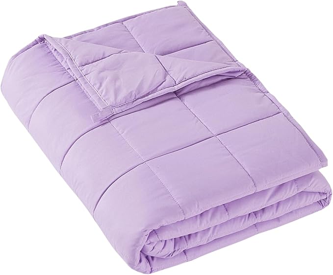 MOTRIP Weighted Blanket for Adults Queen Size 15 lbs, Cooling Blanket for Hot Sleepers, Machine Washable Soft Bed Blanket with Premium Glass Beads, 60''x80'' 15 Pounds Purple