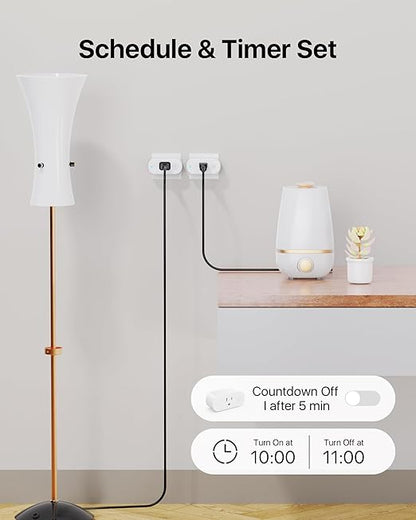 Loocam Smart Plug Compatible with Alexa Mini, Smart Home Wi-Fi Outlet, No Hub Required, Timer Function, App Control, 2.4G WiFi Only, 4 Pack, White