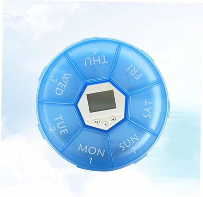 Portable 7-Compartment Electronic Alarm Clock Medication Reminder Box for Patients Timely Pill Dispenser Alarm Function for Daily Use and Travel