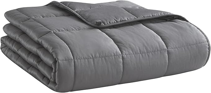 Weighted Blanket Queen Size (Dark Grey, 60''x80'' | 25 lbs) Cooling Breathable Heavy Blanket with Glass Beads for Adults
