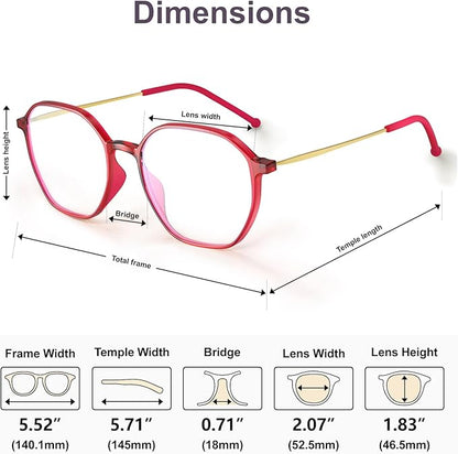 VISOONE Lightweight TR90 Blue Light Blocking Glasses Frame with Anti Glare Eye Protection for Women and Men RANE