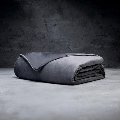 LUXOME King Size Weighted Blanket | Includes Cool & Cozy Cover | 25 lbs | 90"x80" | Grey | The Best Weighted Blanket
