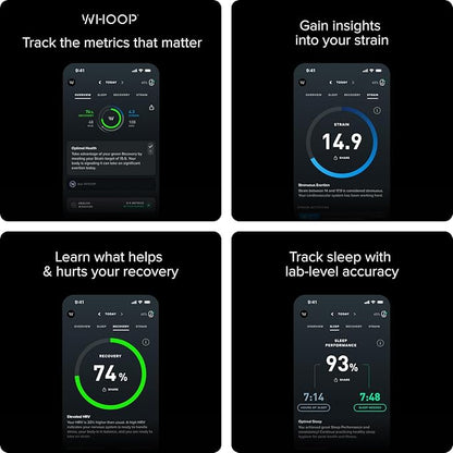 WHOOP 4.0 with 12 Month Subscription – Wearable Health, Fitness & Activity Tracker – Continuous Monitoring, Performance Optimization, Heart Rate Tracking – Improve Sleep, Strain, Recovery, Wellness