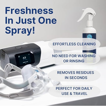 Snugell CPAP Cleaner Spray - Alcohol Free with Aloe Vera, Gentle Cleaner for Masks, Tubes & Machines for Best CPAP Cleaning - Easy to Use, Refreshes & Maintain your Equipment (16 floz bottle) (1-Pack)