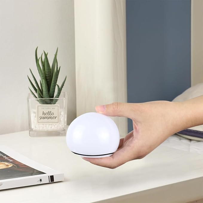 Portable LED Night Lights, Battery Operated, Soft Eye Caring for Sleep Aid, Bedroom Lamps, Wireless Warm Light with Timer (2PCS)