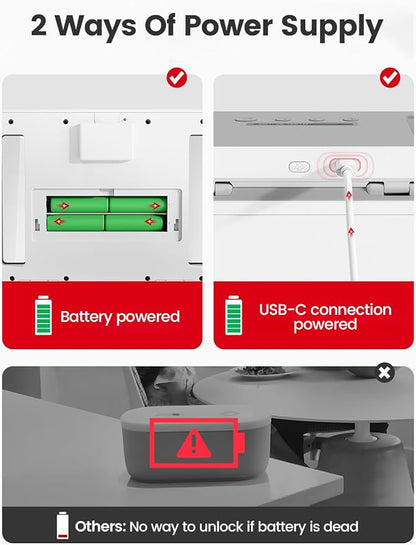 Vaydeer Metal Time Lock Box, Phone Lockbox with Timer, iPad Safe Container, Self-Control Locker with USB-C Charge,Electronic Device Timed Release Jail for Cellphone/Tablet/Medicine/Snack/Alcohol-Large