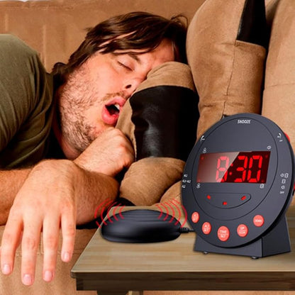 Homoyoyo Vibrating Alarm Clock for Heavy Sleepers and Deaf-Mute with Loud Bed Shaker Digital Dual Alarm Clock for Hearing Impaired 3pcs Set (no Batteries Included)