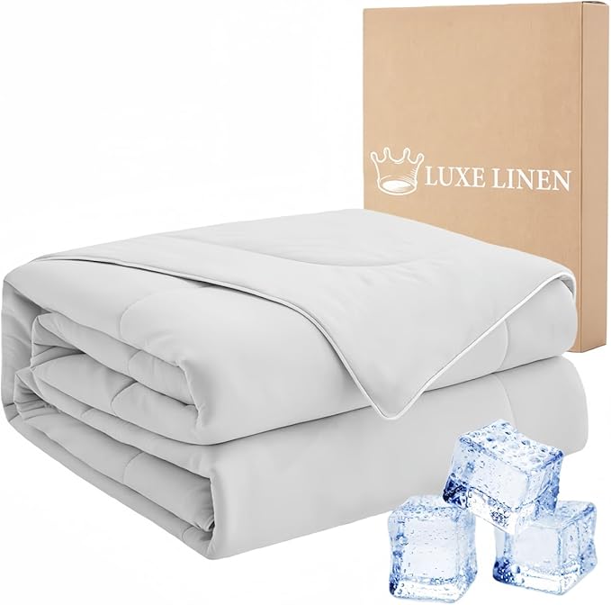 Cooling Comforter Twin Size, All Season Bedding to Keep Cool for Night Sweats Blanket with Lightweight & Soft 68" x 90" (Twin/Twin XL, Grey)