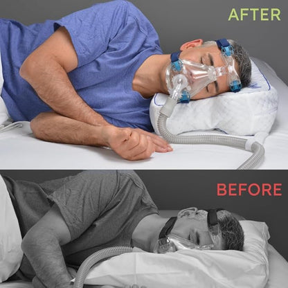 Contour CPAPMax 3-in-1 Adjustable CPAP Comfort Pillow for Side, Back or Stomach Sleepers to Reduce Air Leaks, Dryness & Mask Discomfort - Works with All Mask Types