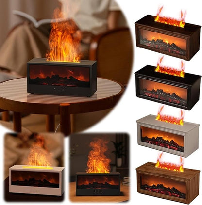 Fireplace Flame Air Diffuser Humidifier,7 Colors Aromatherapy Essential Oil Diffuser,280ml Ultrasonic Cool Mist Humidifier with Remote,3 Gears Timer Shutdown for Home, Bedroom, Office,Yoga(Dark)