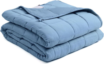 BB BLINBLIN Cooling Weighted Blanket Heavy Blanket,Premium Soft and Comfortable Material and Glass Beads (Blue, 80''x87'' 25lbs), Two Persons(110~190lb) Sharing Use on Queen/King Bed