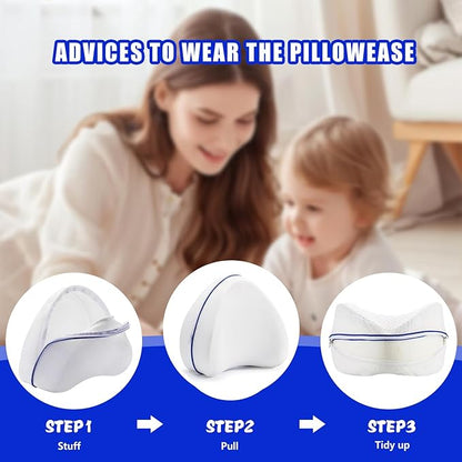 Replacement Pillow Cover for Contour Legacy Leg & Knee Foam Support Pillow-Cover ONLY (White) (1)